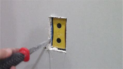 cutting new drywall for electrical boxed how to find|drywall mounted electrical box wings.